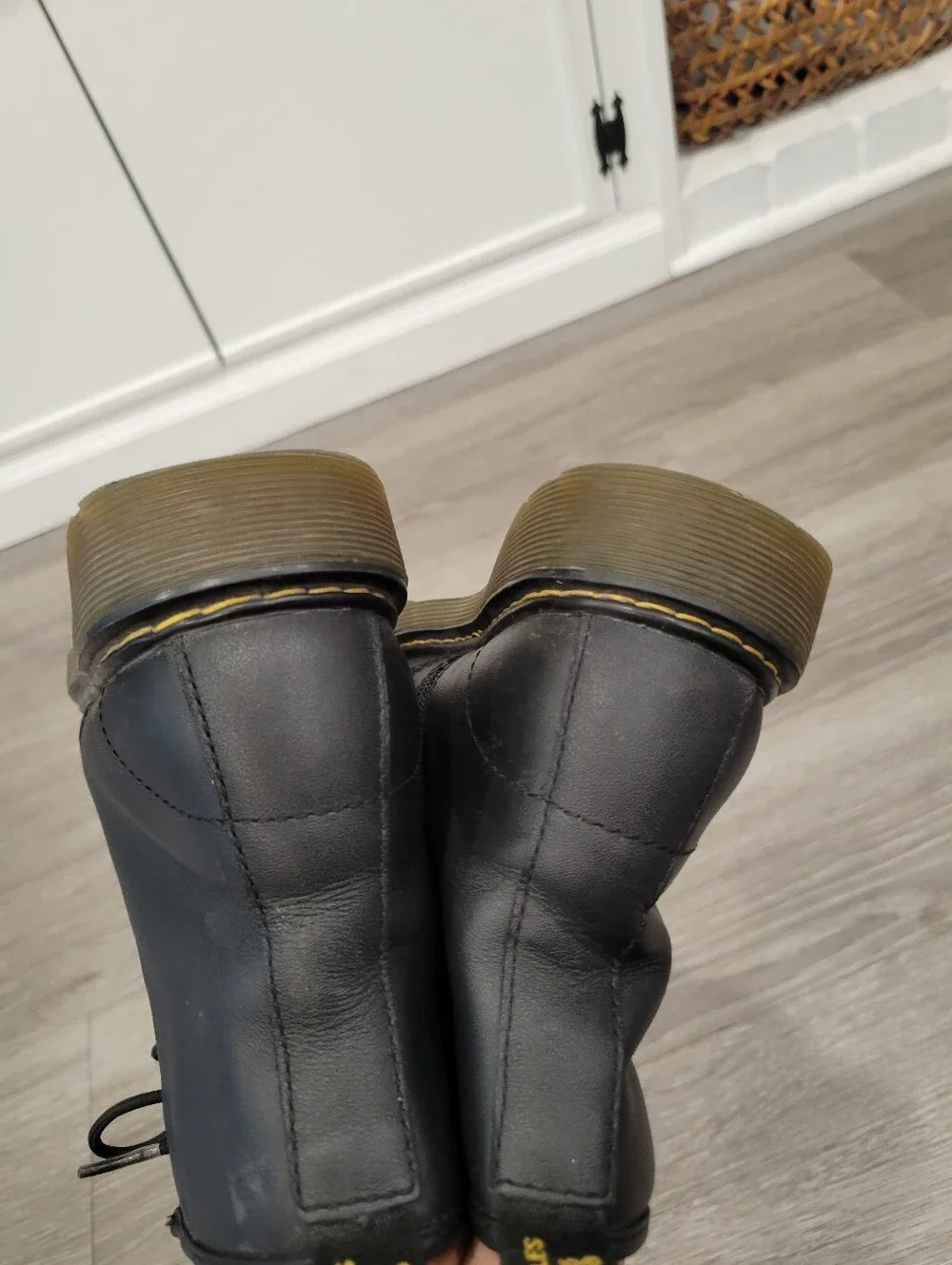 Dr. Martens Black Lace-Up Leather Streetwear Combat Boots Junior Size 4